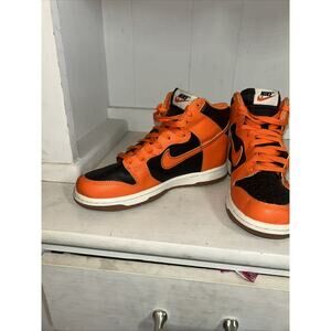Size 5y - Nike Dunk High Chenille Swoosh - Safety Orange